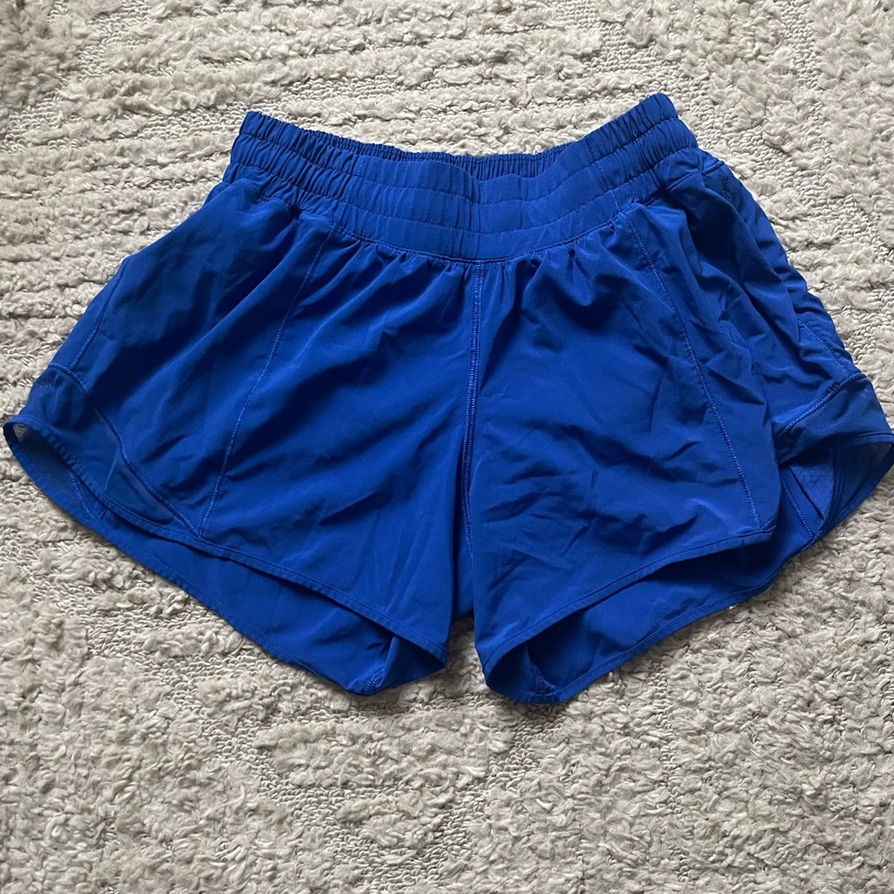 Women's Royal Blue Mid Rise Hotty Hot 4in Shorts Size 6